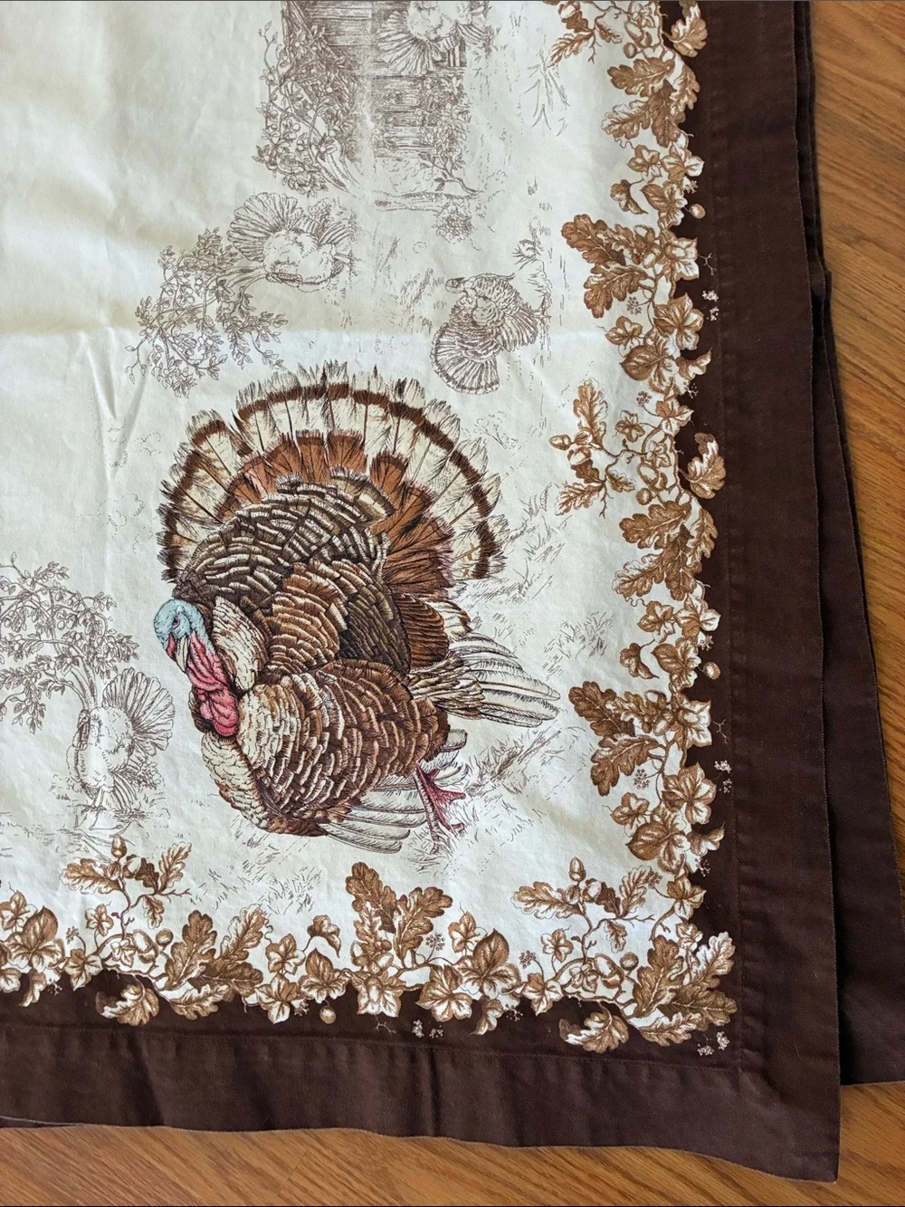 Williams Sonoma Plymouth Turkey Tablecloth 70